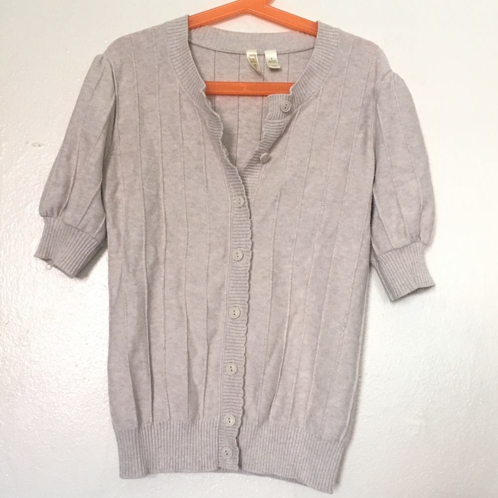 Ribbed Short sleeve cardigan